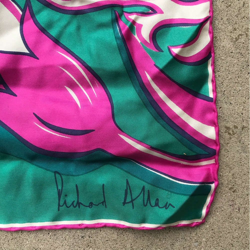 Vintage Richard Allan Silk Scarf - Picture 2 of 3